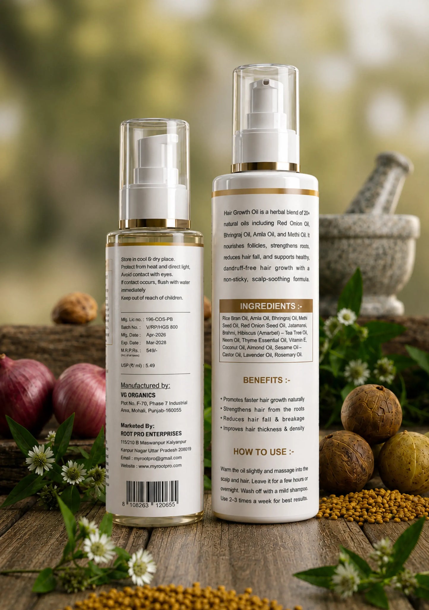 ROOT PRO Hair Growth Oil & Serum Combo for Stronger, Thicker & Healthier Hair